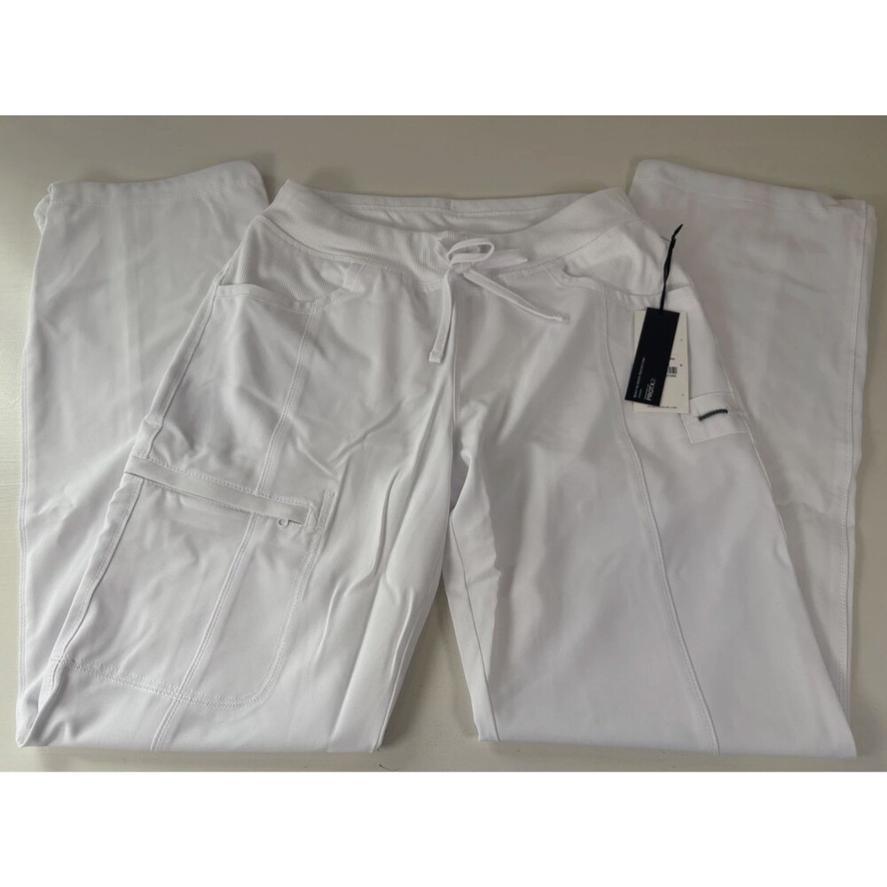 Infinity Scrub White Pants Contemporary Drawstring Pockets Size Small